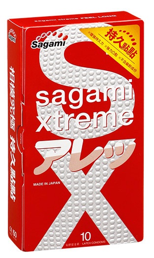 Утолщенные презервативы Sagami Xtreme Feel Long с точками - 10 шт. - Sagami - купить с доставкой в Ульяновске