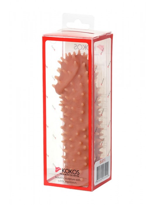 Телесная реалистичная насадка KOKOS Extreme Sleeve 07 с дополнительной стимуляцией - 12,7 см. - KOKOS - в Ульяновске купить с доставкой