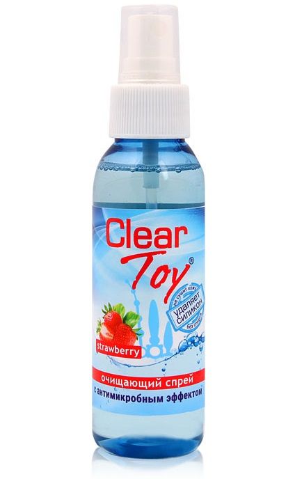 Очищающий спрей для игрушек CLEAR TOY Strawberry - 100 мл. - Биоритм - купить с доставкой в Ульяновске