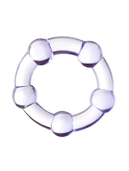 Фиолетовое эрекционное кольцо на пенис с бусинами - Штучки-дрючки - в Ульяновске купить с доставкой