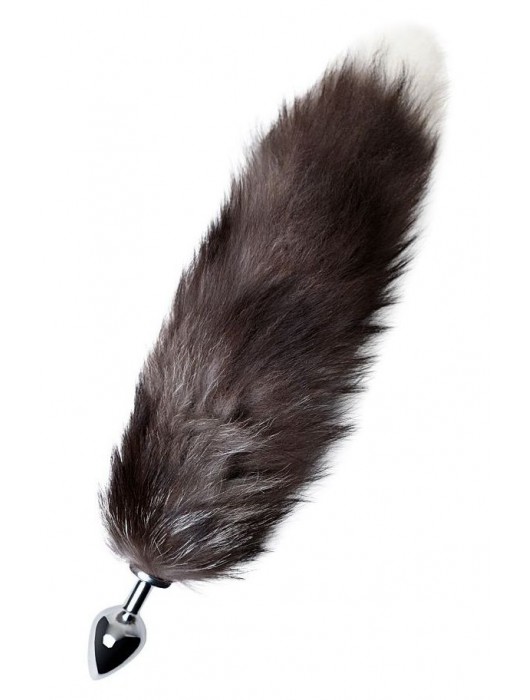 Серебристая металлическая анальная втулка с хвостом чернобурой лисы - размер S - ToyFa - купить с доставкой в Ульяновске