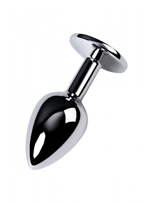 Серебристая конусовидная анальная пробка с фиолетовым кристаллом - 7 см. - ToyFa - купить с доставкой в Ульяновске