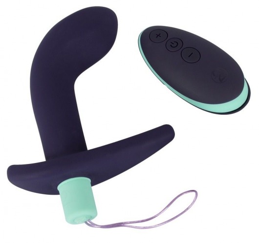 Темно-фиолетовый вибростимулятор простаты с пультом ДУ Remote Controlled Prostate Plug - Orion - в Ульяновске купить с доставкой