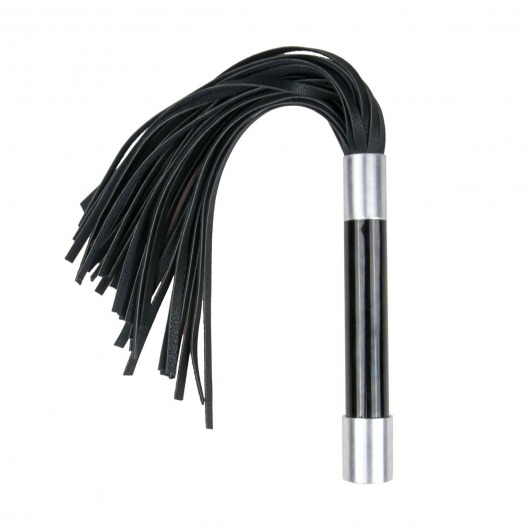 Черная плеть Easytoys Flogger With Metal Grip - 38 см. - Easy toys - купить с доставкой в Ульяновске