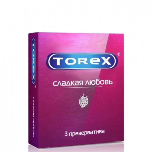 Презервативы Torex  Сладкая любовь  с ароматом клубники - 3 шт. - Torex - купить с доставкой в Ульяновске