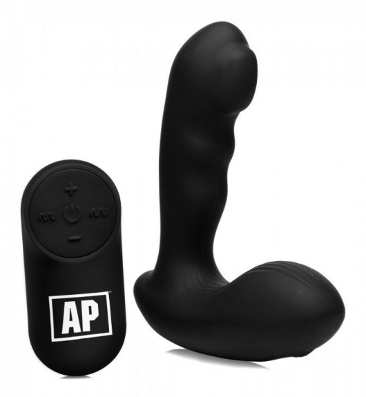 Черный стимулятор простаты Alpha-Pro 7X P-Milker Silicone Prostate Stimulator with Milking Bead - XR Brands - в Ульяновске купить с доставкой