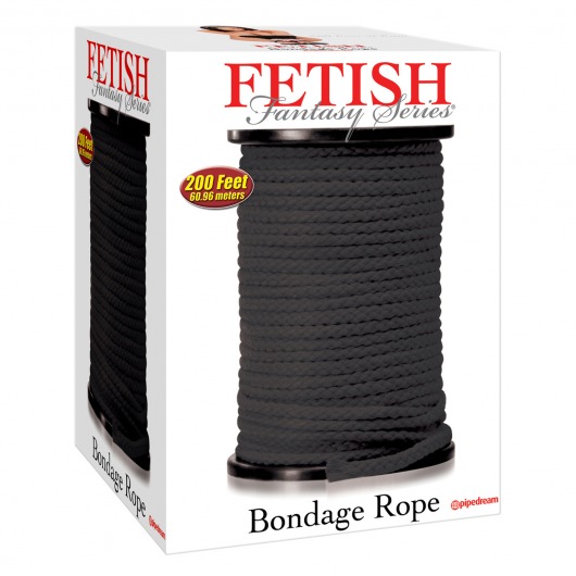 Черная веревка для связывания Bondage Rope - 60,9 м. - Pipedream - купить с доставкой в Ульяновске