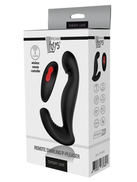 Черный вибромассажер простаты SWIRLING P-PLEASER - Dream Toys - в Ульяновске купить с доставкой