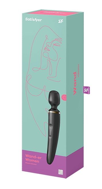 Черный вибратор Satisfyer Wand-er Woman - Satisfyer