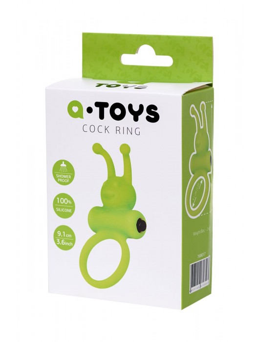 Зеленое эрекционное виброкольцо на пенис Cock Ring - A-toys - в Ульяновске купить с доставкой