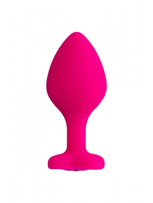 Розовая анальная втулка Diamond Heart с прозрачным кристаллом - 8 см. - ToyFa - купить с доставкой в Ульяновске