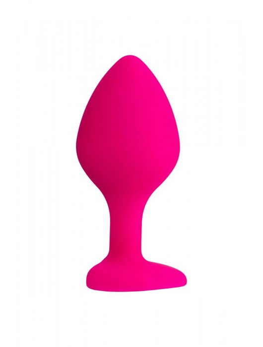 Розовая анальная втулка Diamond Heart с прозрачным кристаллом - 8 см. - ToyFa - купить с доставкой в Ульяновске