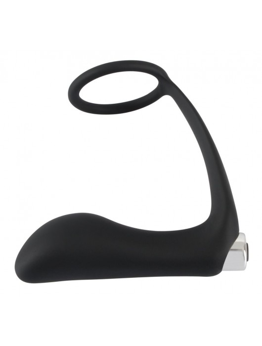 Черное эрекционное кольцо с анальной вибропробкой Vibrating Ring   Plug - Orion - в Ульяновске купить с доставкой