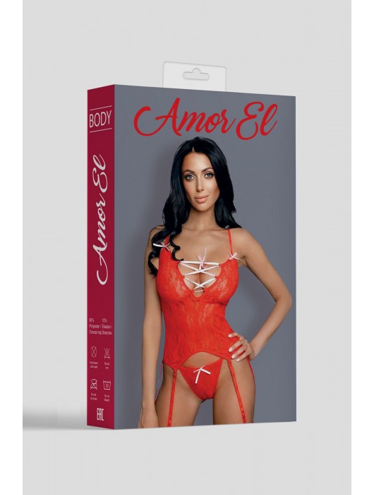 Кружевной корсаж с атласными ленточками - Amor El купить с доставкой