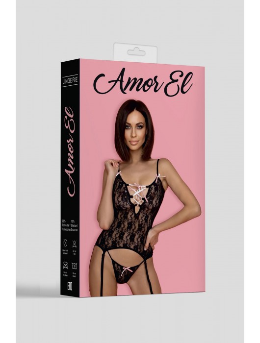 Кружевной корсаж с атласными ленточками - Amor El купить с доставкой