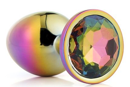 Голографическая анальная втулка с радужным кристаллом - 7,1 см. - Dream Toys - купить с доставкой в Ульяновске