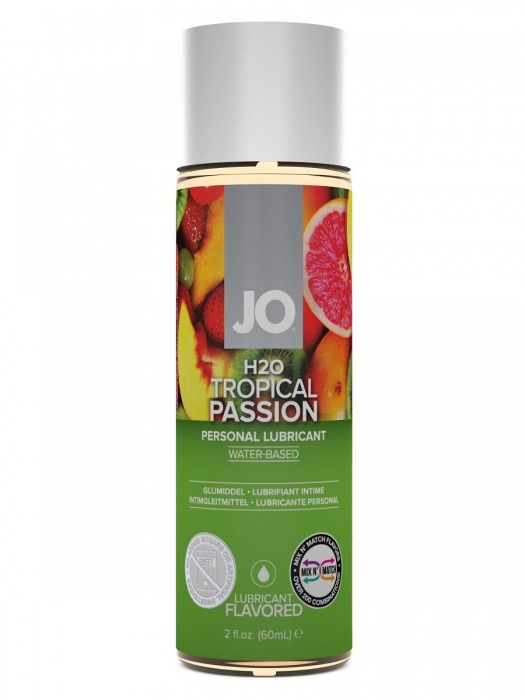 Лубрикант на водной основе с ароматом тропических фруктов JO Flavored Tropical Passion - 60 мл. - System JO - купить с доставкой в Ульяновске