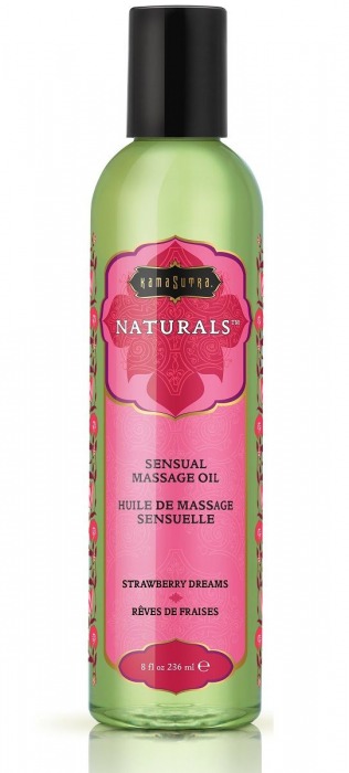 Массажное масло Naturals Strawberry Dreams с ароматом клубники - 236 мл. - Kama Sutra - купить с доставкой в Ульяновске