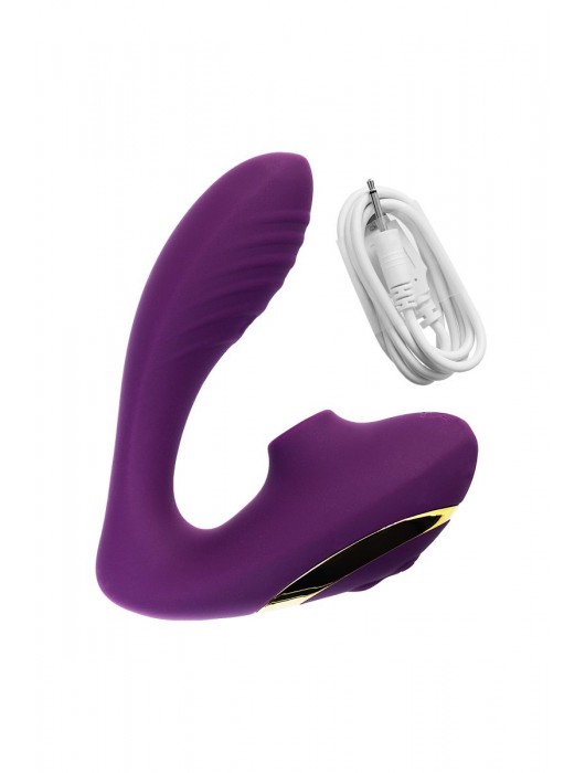 Фиолетовый вибромассажер с двойной стимуляцией Mave - ToyFa
