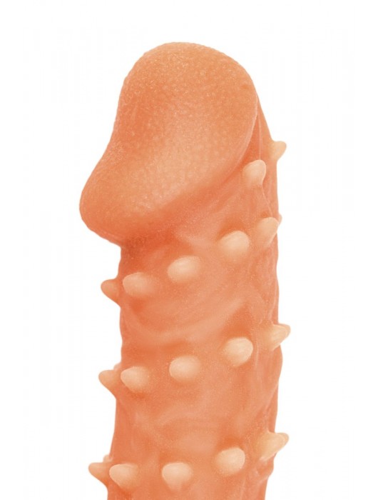 Телесная закрытая насадка с пупырышками Cock Sleeve Size S - 13,8 см. - KOKOS - в Ульяновске купить с доставкой