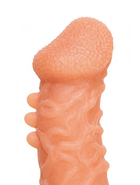 Телесная закрытая насадка с шершавой головкой Cock Sleeve Size S - 13,8 см. - KOKOS - в Ульяновске купить с доставкой