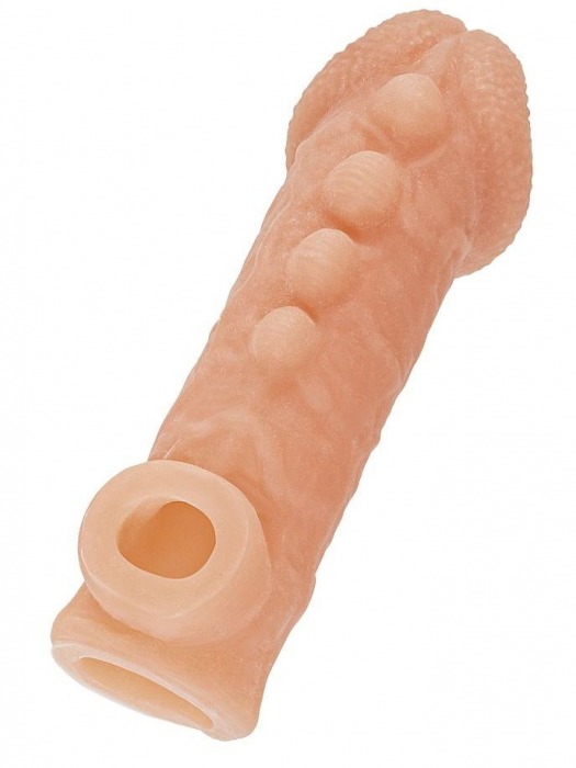 Телесная закрытая насадка с шишечками Cock Sleeve Size S - 13,8 см. - KOKOS - в Ульяновске купить с доставкой