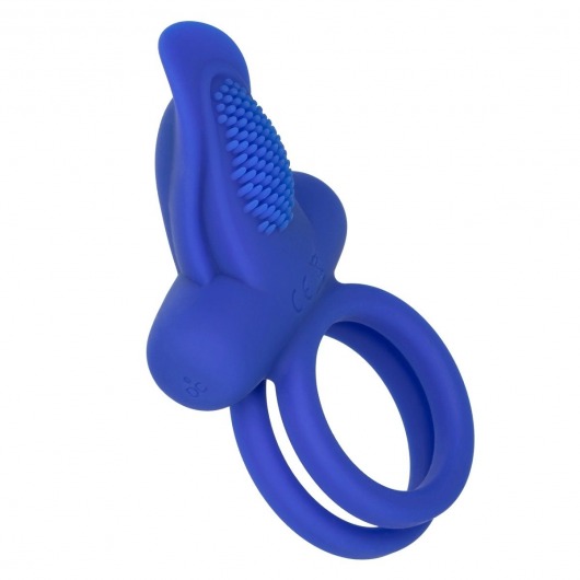 Синее перезаряжаемое эрекционное кольцо Silicone Rechargeable Dual Pleaser Enhancer - California Exotic Novelties - в Ульяновске купить с доставкой