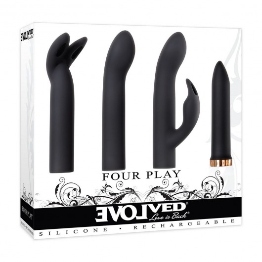 Набор из вибропули и 3 сменных насадок Four Play - Evolved
