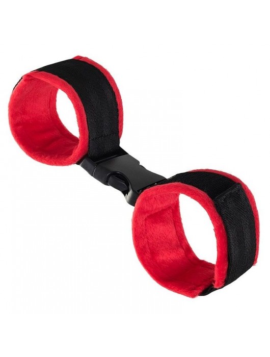 Красно-черные велюровые оковы Anonymo - ToyFa - купить с доставкой в Ульяновске