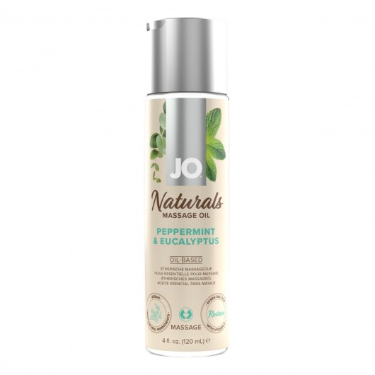 Массажное масло с ароматом перечной мяты и эвкалипта JO Naturals Peppermint   Eucalyptus - 120 мл. - System JO - купить с доставкой в Ульяновске