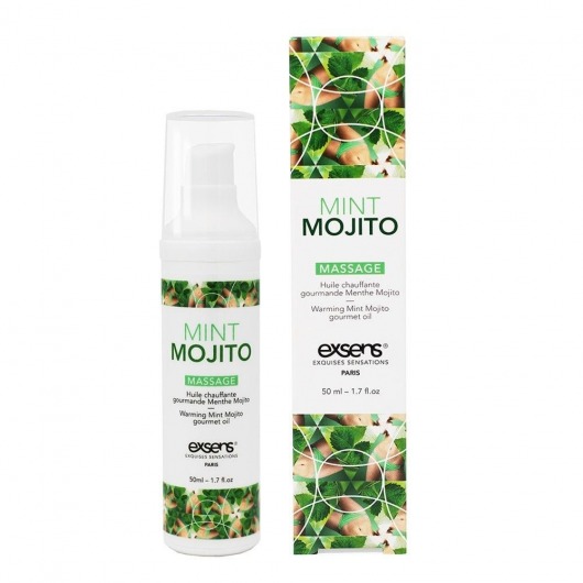 Разогревающее массажное масло с ароматом мохито Gourmet Mint Mojito - 50 мл. - Exsens - купить с доставкой в Ульяновске