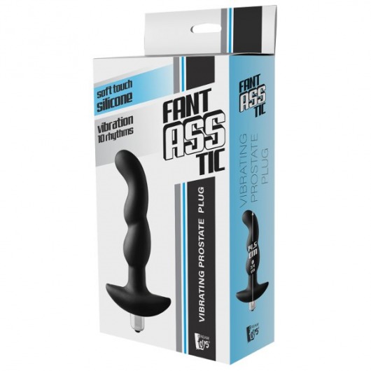 Черная вибропробка для простаты FantASStic Vibrating Prostate Plug - 14,5 см. - Dream Toys - в Ульяновске купить с доставкой