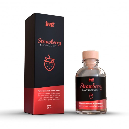 Массажный гель с ароматом клубники Strawberry - 30 мл. - INTT - купить с доставкой в Ульяновске