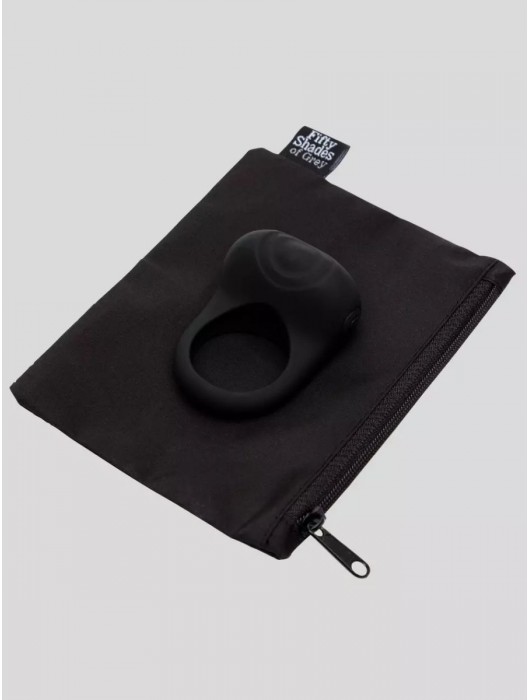 Черное эрекционное виброкольцо Sensation Rechargeable Vibrating Love Ring - Fifty Shades of Grey - в Ульяновске купить с доставкой