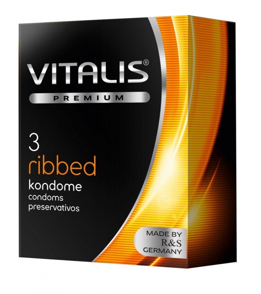 Ребристые презервативы VITALIS PREMIUM ribbed - 3 шт. - Vitalis - купить с доставкой в Ульяновске