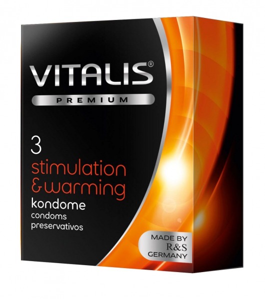 Презервативы VITALIS PREMIUM stimulation   warming с согревающим эффектом - 3 шт. - Vitalis - купить с доставкой в Ульяновске