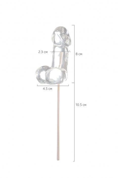 Прозрачный леденец в форме фаллоса со вкусом пина колады - Sosuчki - купить с доставкой в Ульяновске