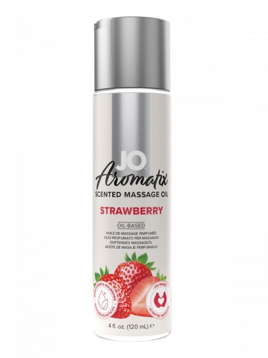 Массажное масло JO Aromatix Massage Oil Strawberry с ароматом клубники - 120 мл. - System JO - купить с доставкой в Ульяновске