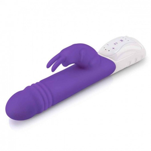 Фиолетовый пульсирующий вибромассажер G-Spot Thrusting Rabbit - 24 см. - Rabbit Essentials