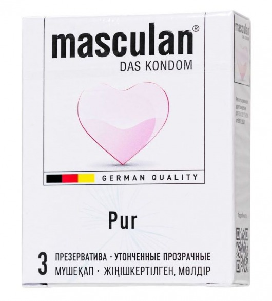 Супертонкие презервативы Masculan Pur - 3 шт. - Masculan - купить с доставкой в Ульяновске