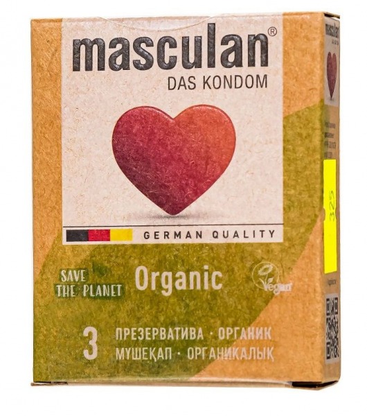 Экологически чистые презервативы Masculan Organic - 3 шт. - Masculan - купить с доставкой в Ульяновске