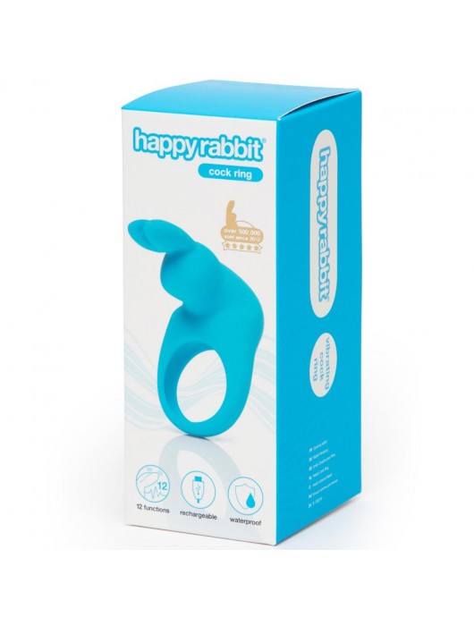 Голубое эрекционное виброкольцо Happy Rabbit Rechargeable Rabbit Cock Ring - Happy Rabbit - в Ульяновске купить с доставкой