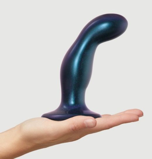 Темно-синяя насадка Strap-On-Me Dildo Plug Snaky size M - Strap-on-me - купить с доставкой в Ульяновске