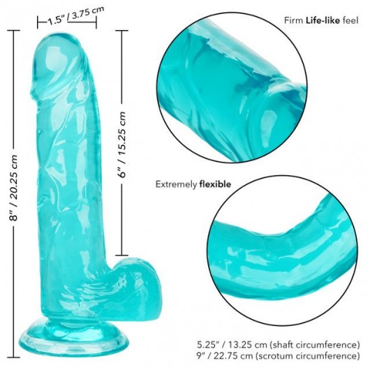 Голубой фаллоимитатор Size Queen 6  - 20,25 см. - California Exotic Novelties