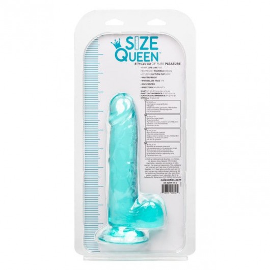 Голубой фаллоимитатор Size Queen 6  - 20,25 см. - California Exotic Novelties