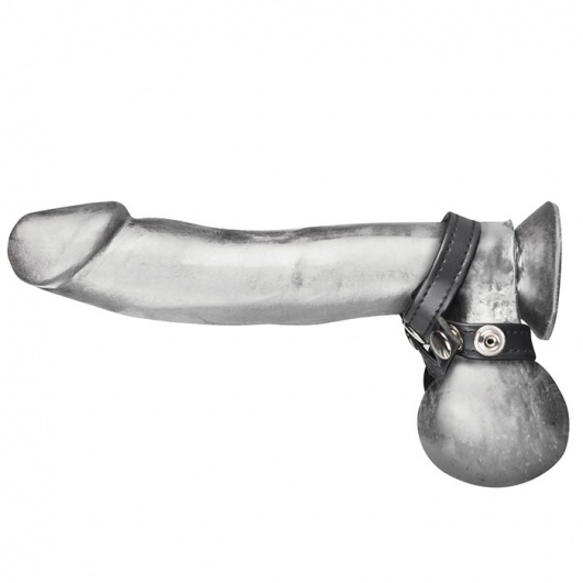 Разделитель мошонки из искусственной кожи на клепках 8 STYLE BALL DIVIDER - BlueLine - купить с доставкой в Ульяновске