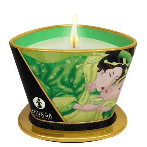 Массажная свеча Exotic Green Tea с ароматом зелёного чая - 170 мл. - Shunga - купить с доставкой в Ульяновске