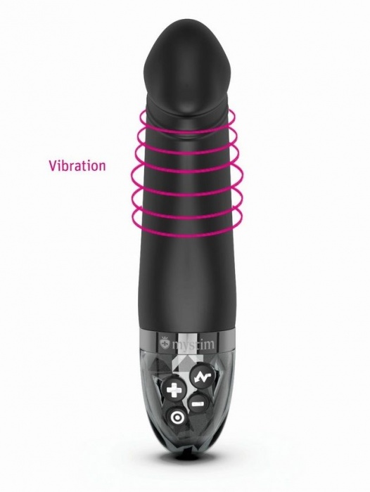 Черный вибратор с электростимуляцией Real Deal Neal - 16,5 см. - MyStim - купить с доставкой в Ульяновске