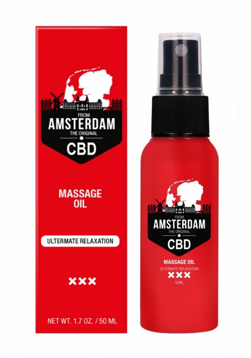 Стимулирующее массажное масло CBD from Amsterdam Massage Oil - 50 мл. - Shots Media BV - купить с доставкой в Ульяновске