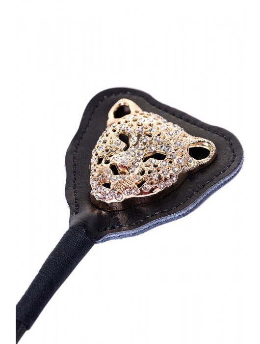 Чёрный стек с фигуркой леопарда на наконечнике - 21 см. - ToyFa - купить с доставкой в Ульяновске